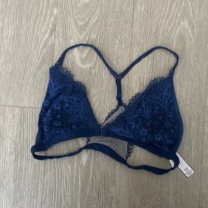 Navy Lace Triangle Bralette - Women Intimates & Sleepwear